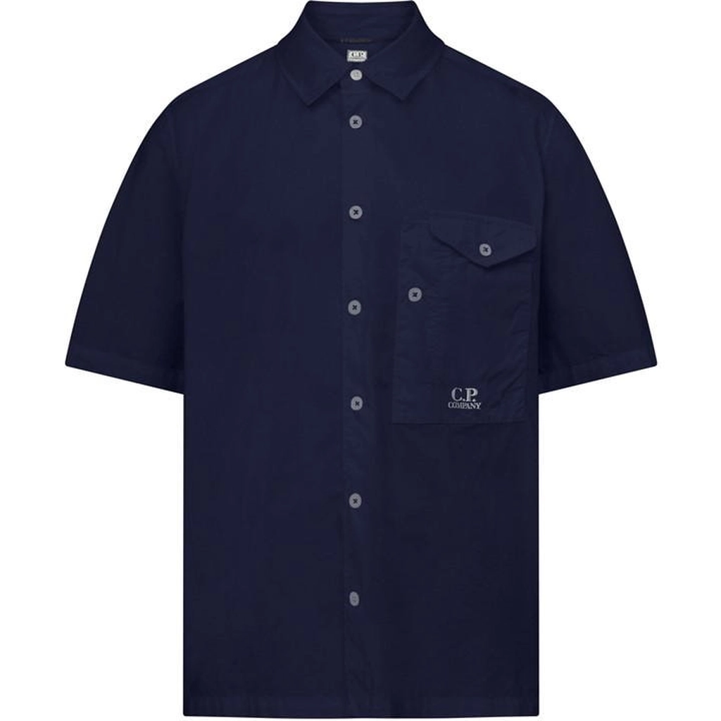CP Company Short Sleeve Poplin Shirt - Blue